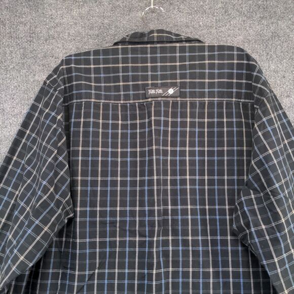 Pelle Pelle Marc Buchanan Men's Button-Up Shirt Black Check Large Long Sleeve - Picture 6 of 12